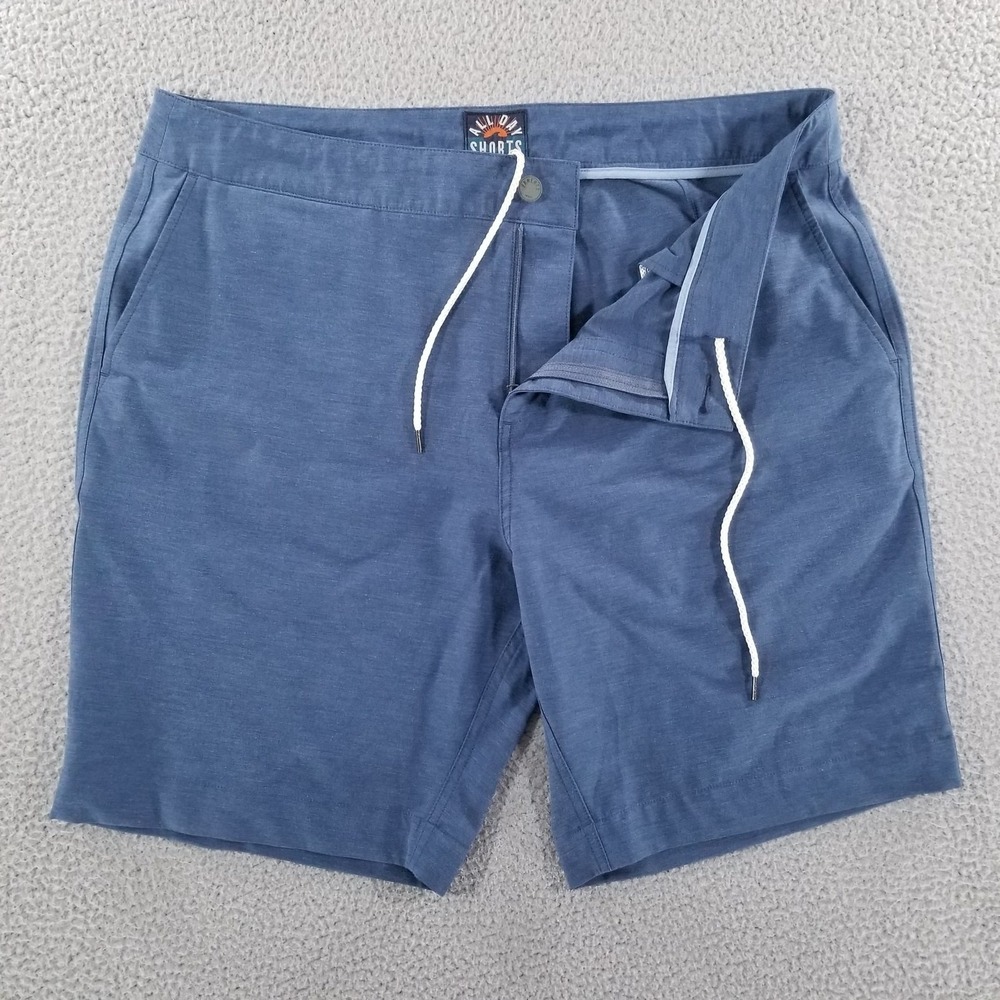 Faherty Shorts Mens 36 Blue All Day Hybrid Performance Drawstring Stretch Chino